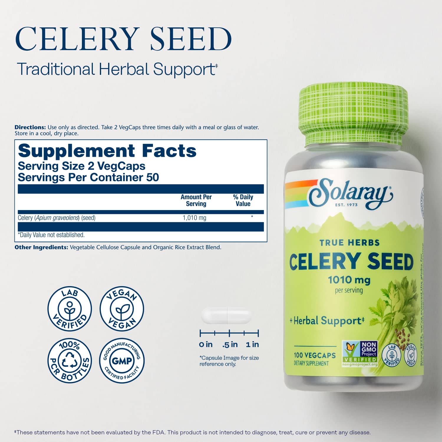 SOLARAY Céleri Seed – guide-dosage quotidien pratique