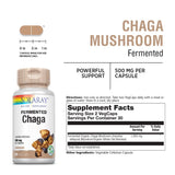 SOLARAY Chaga Fermenté — gélules faciles à prendre, soutien potentiel face au stress occasionnel.