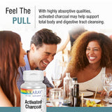 SOLARAY Charbon actif capsules – forme fine, ingestion aisée.