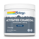 SOLARAY charbon activé coco en poudre dans sa bouteille, pratique pour votre routine quotidienne