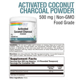 SOLARAY charbon activé coco poudre, cuillère-doseuse incluse pour dosages faciles