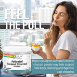 SOLARAY charbon activé coco poudre sans excipients, pureté garantie