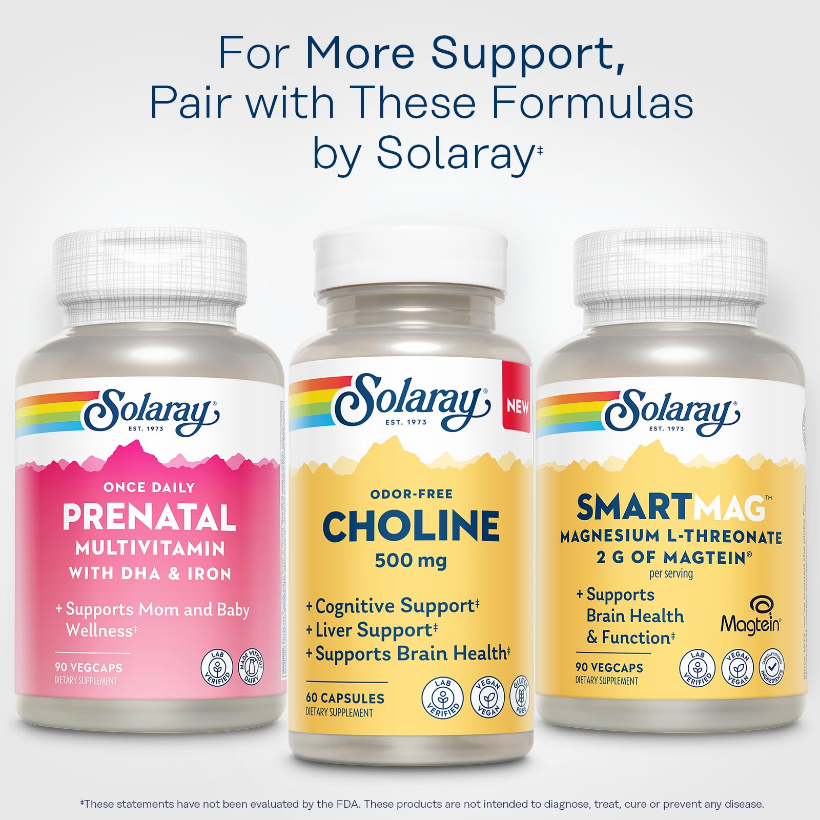 SOLARAY Choline 500 mg: utilisation simple au quotidien pour soutenir la concentration.