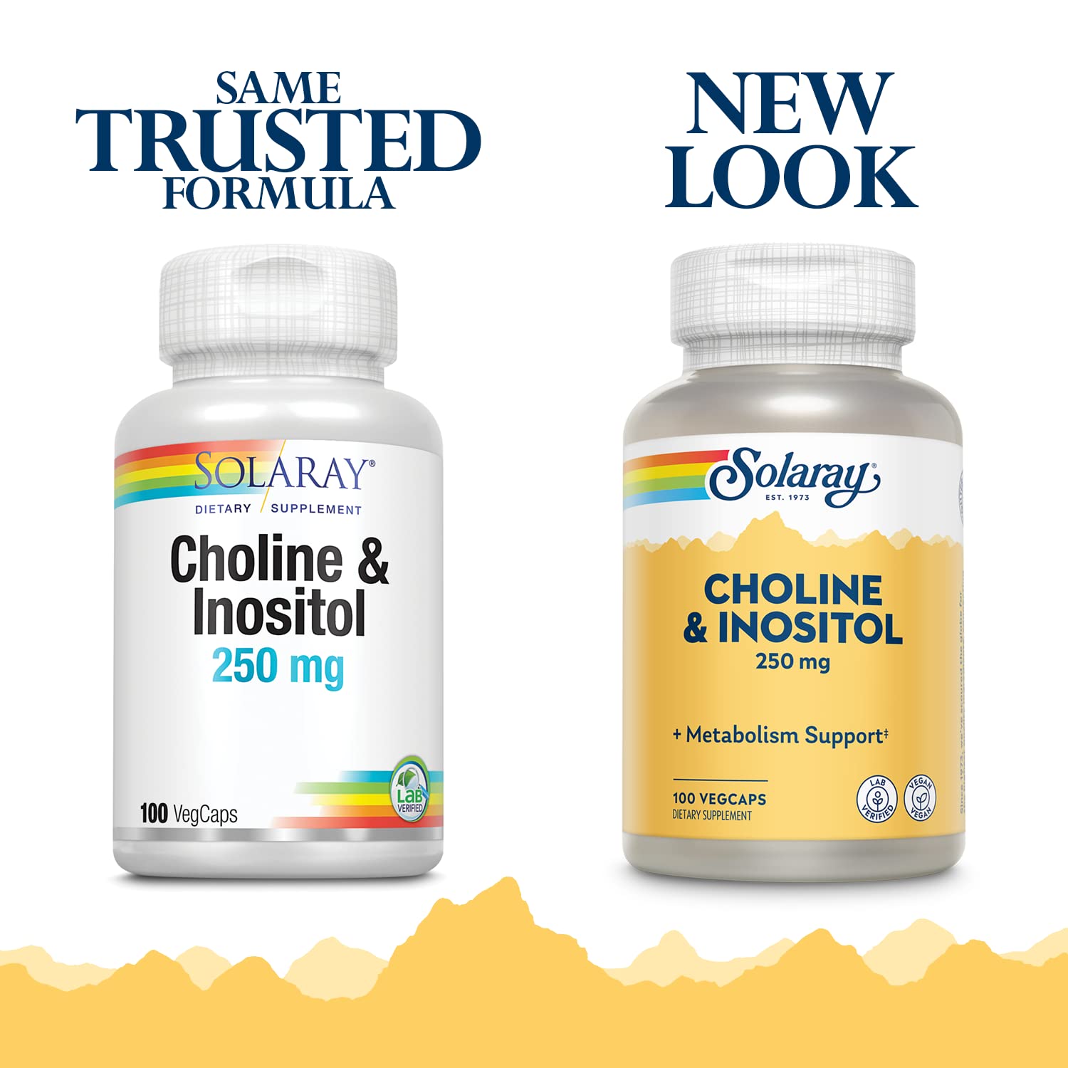 SOLARAY Choline & Inositol - capsules végétales prêtes pour une utilisation quotidienne.
