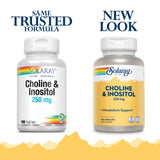 SOLARAY Choline & Inositol - capsules végétales prêtes pour une utilisation quotidienne.