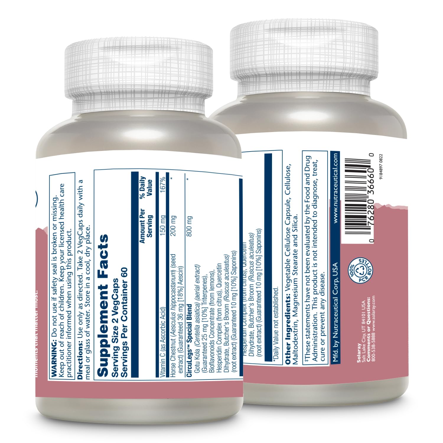 SOLARAY CircuLegs – capsules faciles à avaler pour les veines