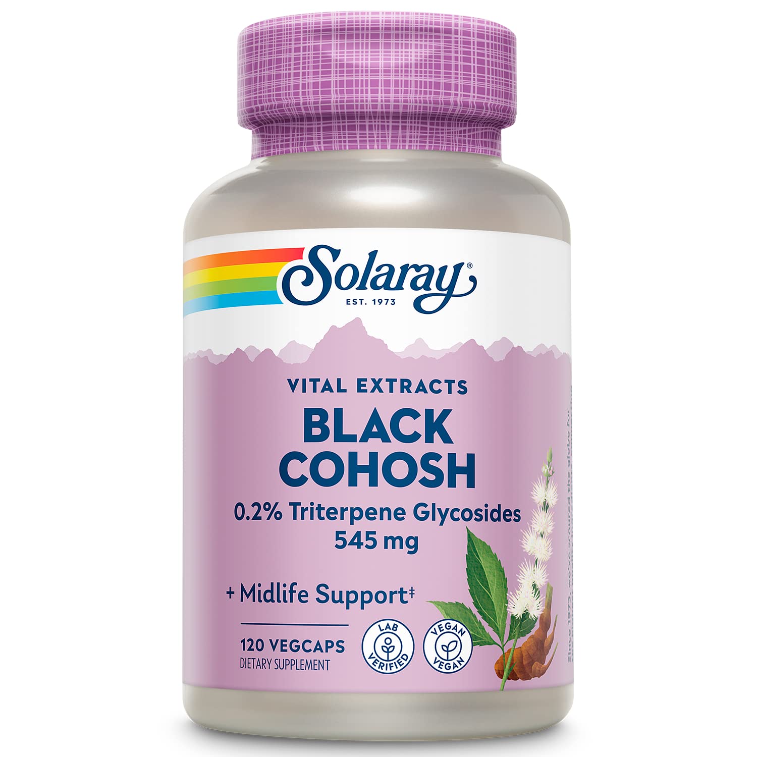 SOLARAY Cohosh noir – Bouteille visible pour un usage quotidien potentiel soutenant