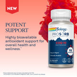 Capsules véganes SOLARAY CoQ10 Phytosome – formulation légère et digestible.