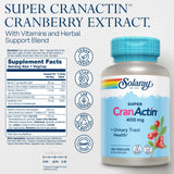 Capsules SOLARAY CranActin riches en extrait de canneberge et vitamines.