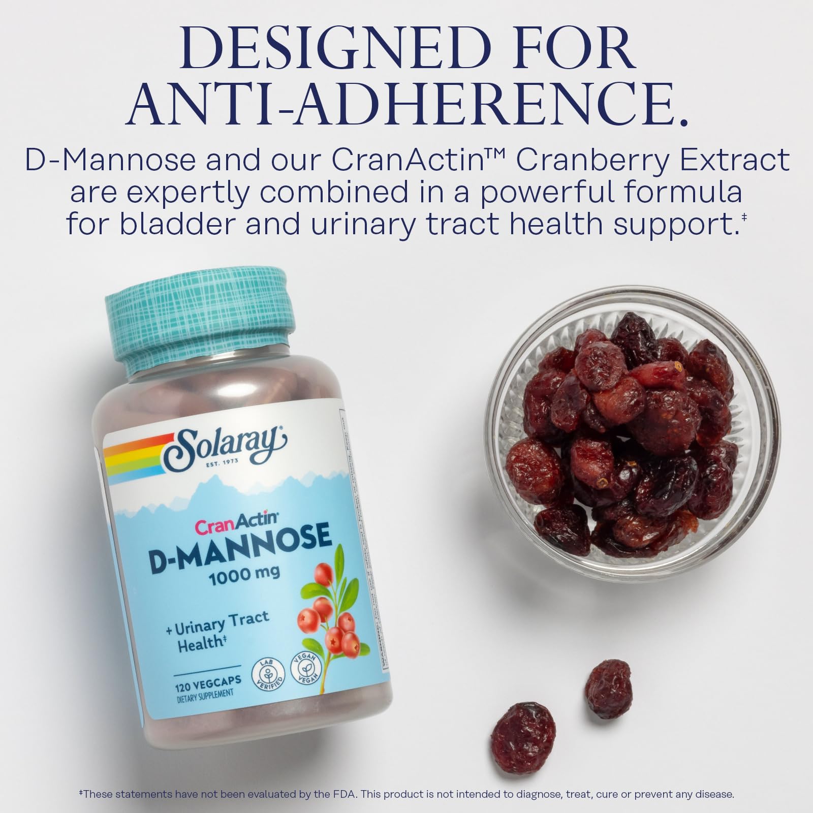 SOLARAY CranActin cranberry extrait, soutien potentiel pour le confort urinaire.