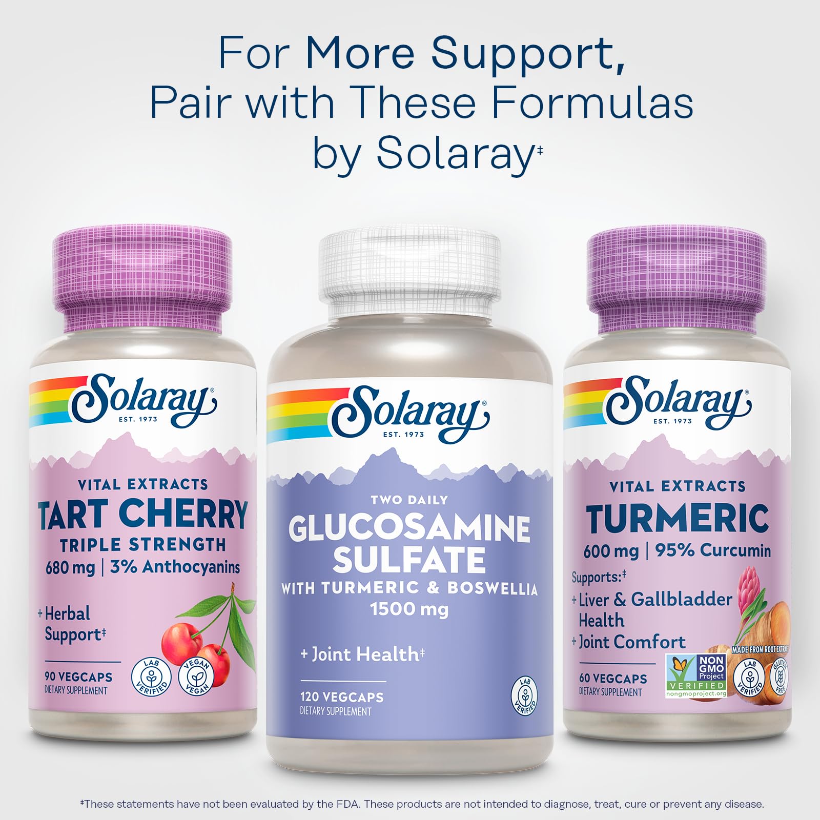 SOLARAY Curcuma 600 mg – emballage écoresponsable réduit l’empreinte environnementale.