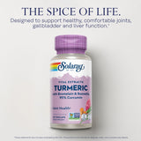 Capsules SOLARAY de curcuma à 95% garantissant une teneur élevée.