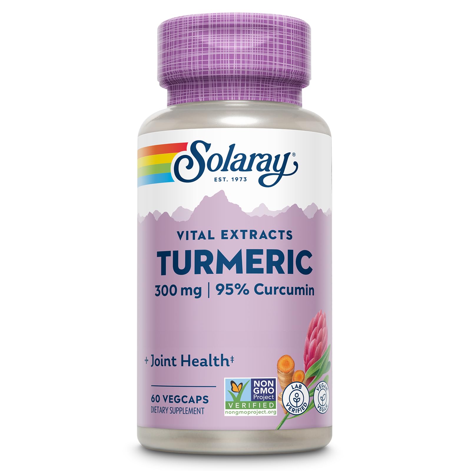 SOLARAY Curcuma: extrait racine en bouteille, soutien potentiel des articulations.