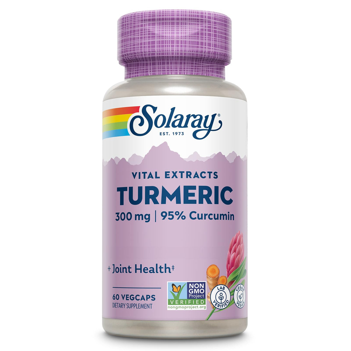 SOLARAY Curcuma: extrait racine en bouteille, soutien potentiel des articulations.