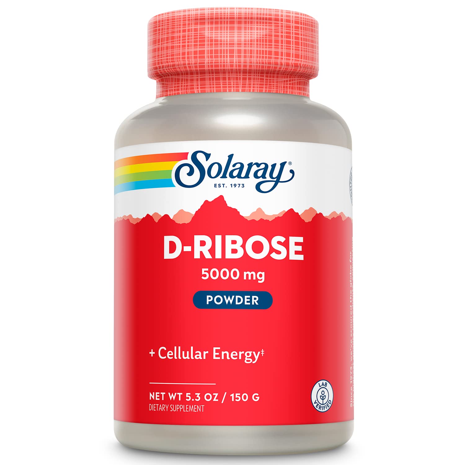 SOLARAY D-Ribose Poudre dans la bouteille, énergie cellulaire potentielle.