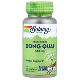 SOLARAY Dong Quai – bouteille montrant la racine entière, soutien potentiel du cycle menstruel