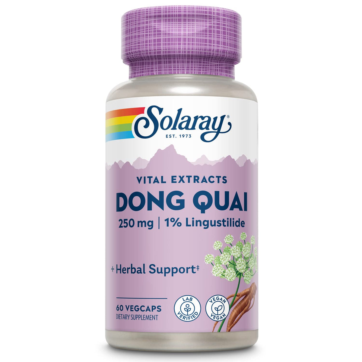 SOLARAY Dong Quai extrait – bouteille plastique, pratique pour votre routine quotidienne