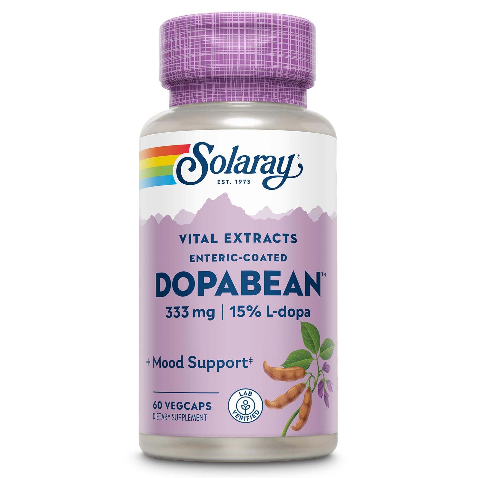 SOLARAY Dopabean: bouteille L-Dopa présentée pour explorer le bien-être potentiel.