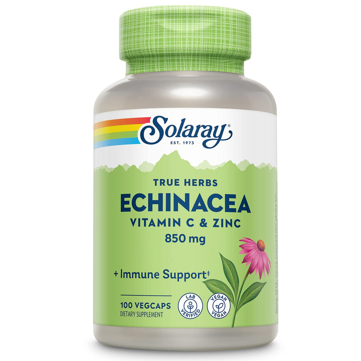 SOLARAY Echinacea – bouteille, soutien immunitaire naturel au quotidien.