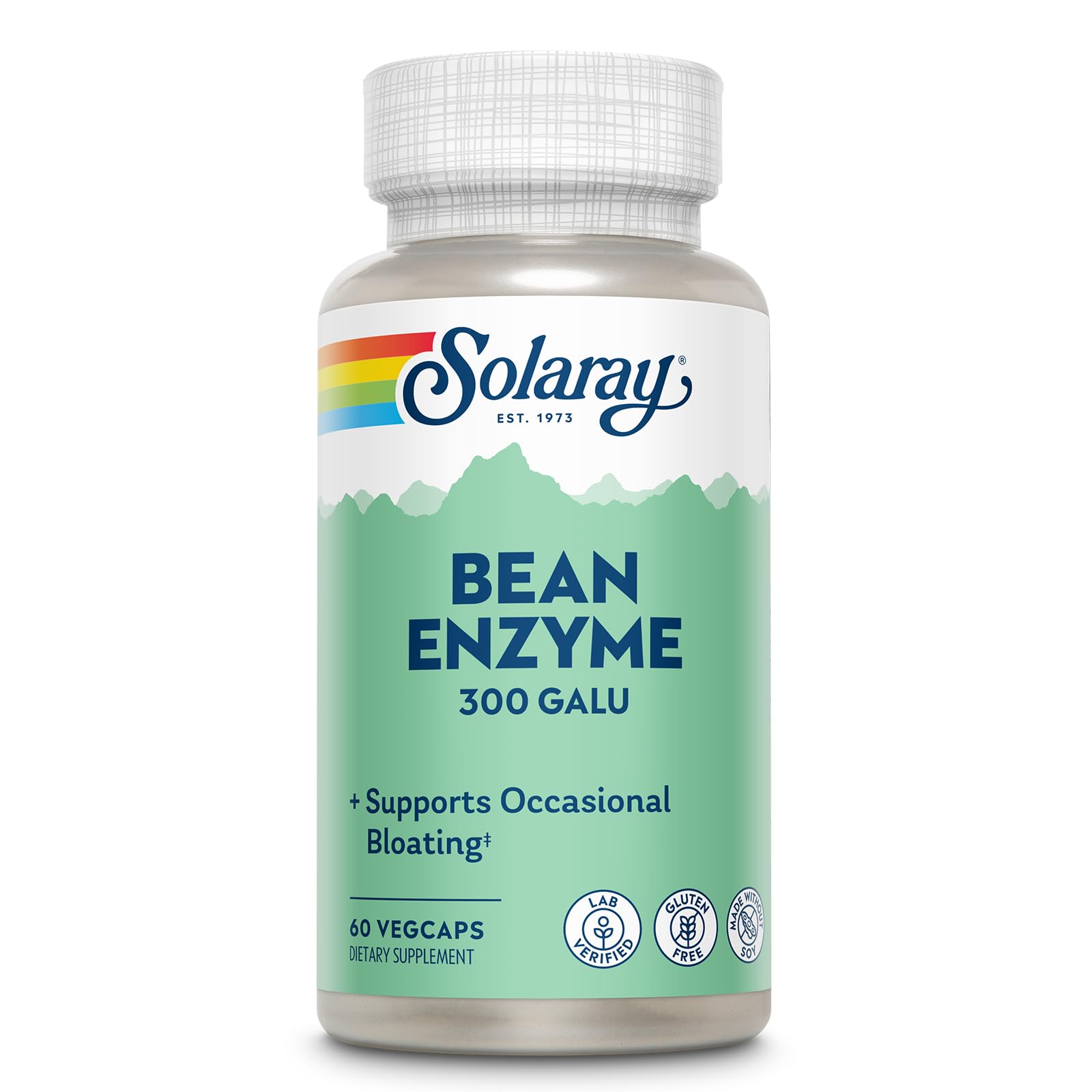 SOLARAY enzyme de haricot 300 GalU, bouteille visible, soutien digestif.