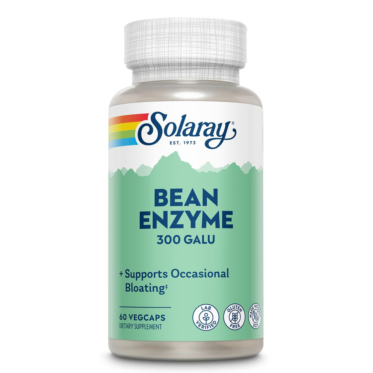SOLARAY enzyme de haricot 300 GalU, bouteille visible, soutien digestif.