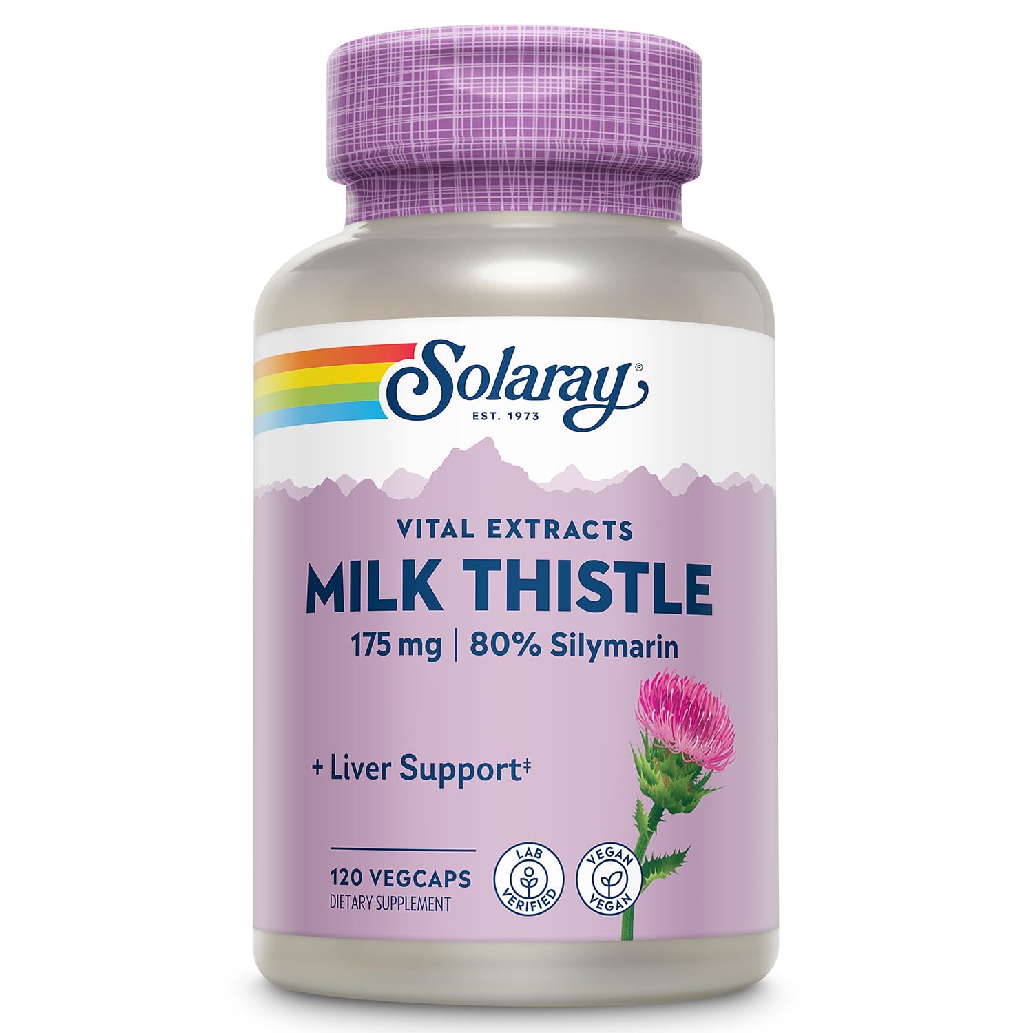 SOLARAY chardon-Marie capsules dans une bouteille pratique pour votre routine saine