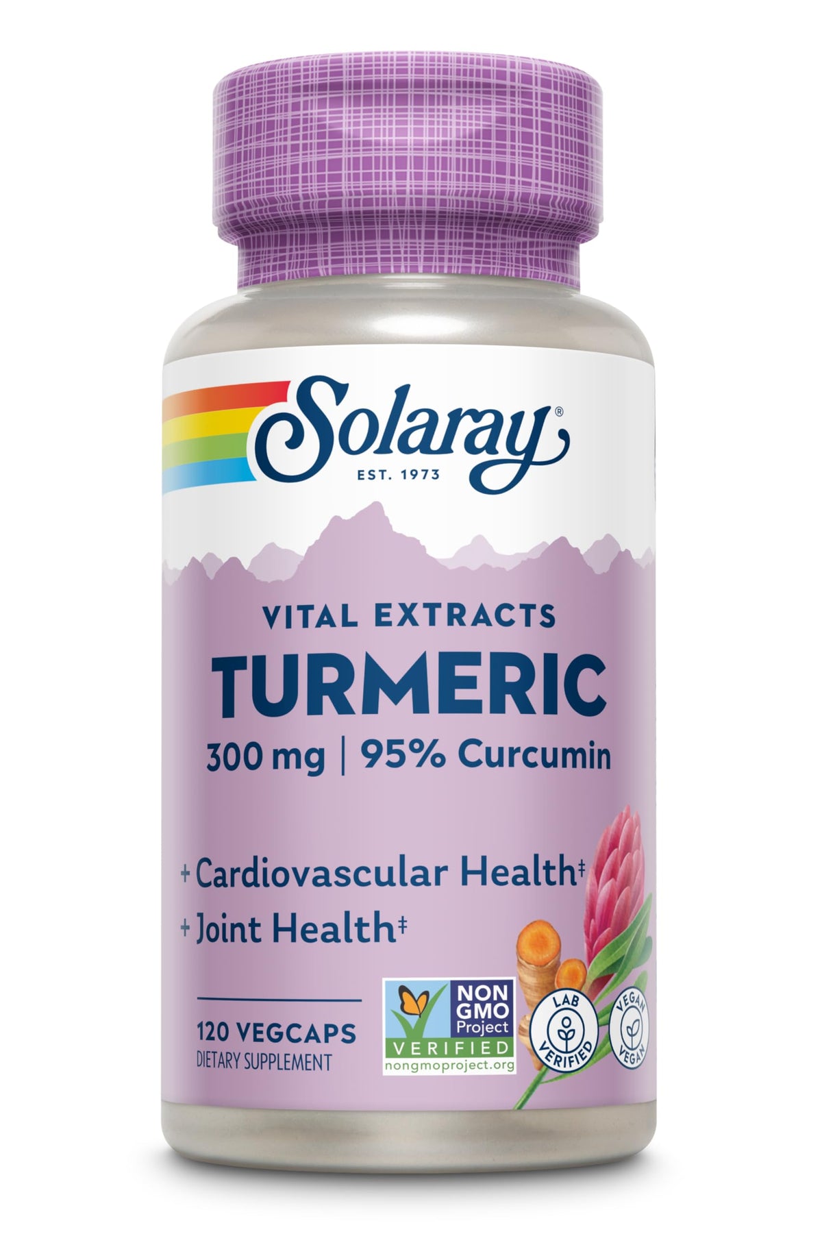 SOLARAY extrait curcuma racine 300 mg en capsules végétariennes, soutien au quotidien.