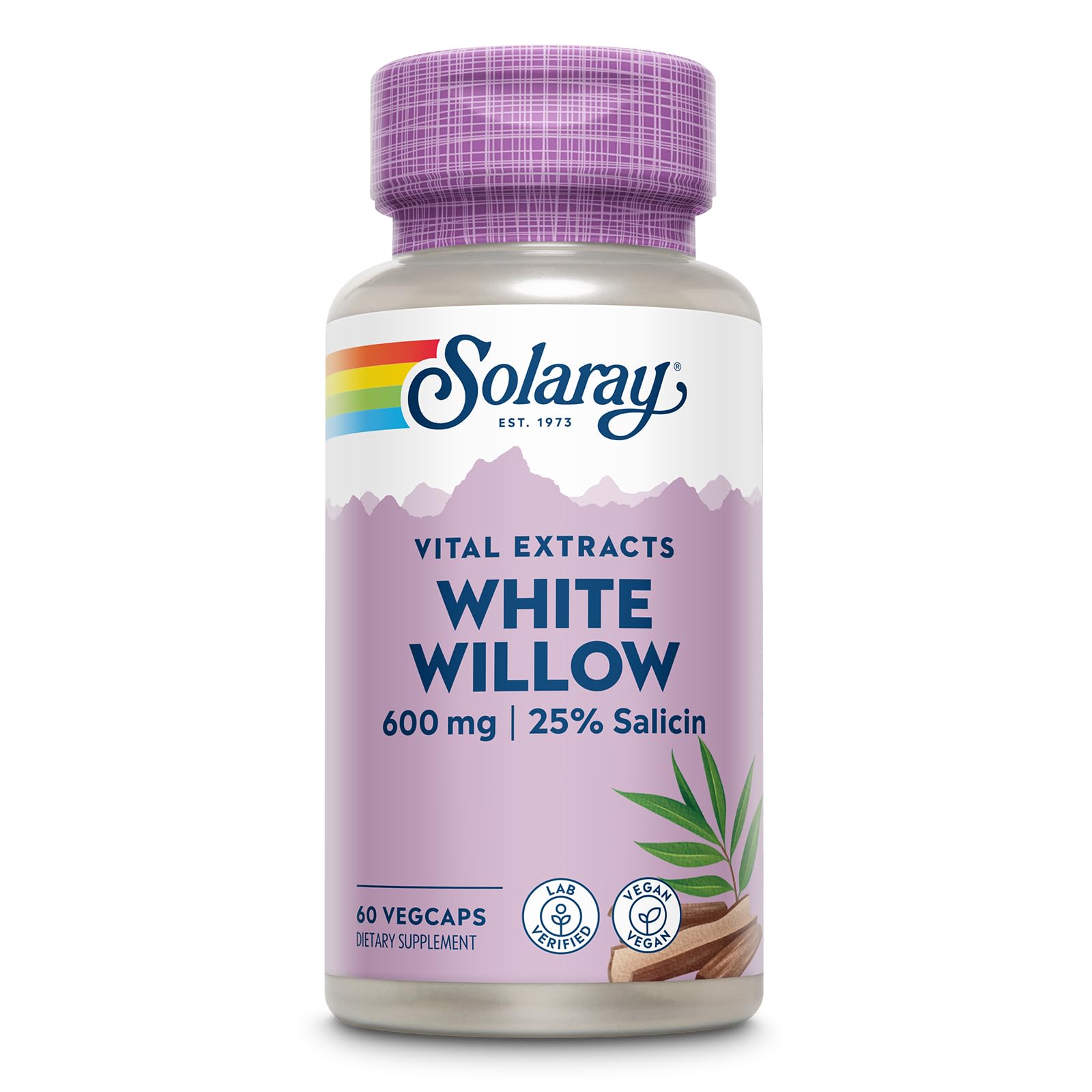 SOLARAY Extrait d’écorce de saule blanc — bouteille en plastique, soutien naturel potentiel au quotidien.