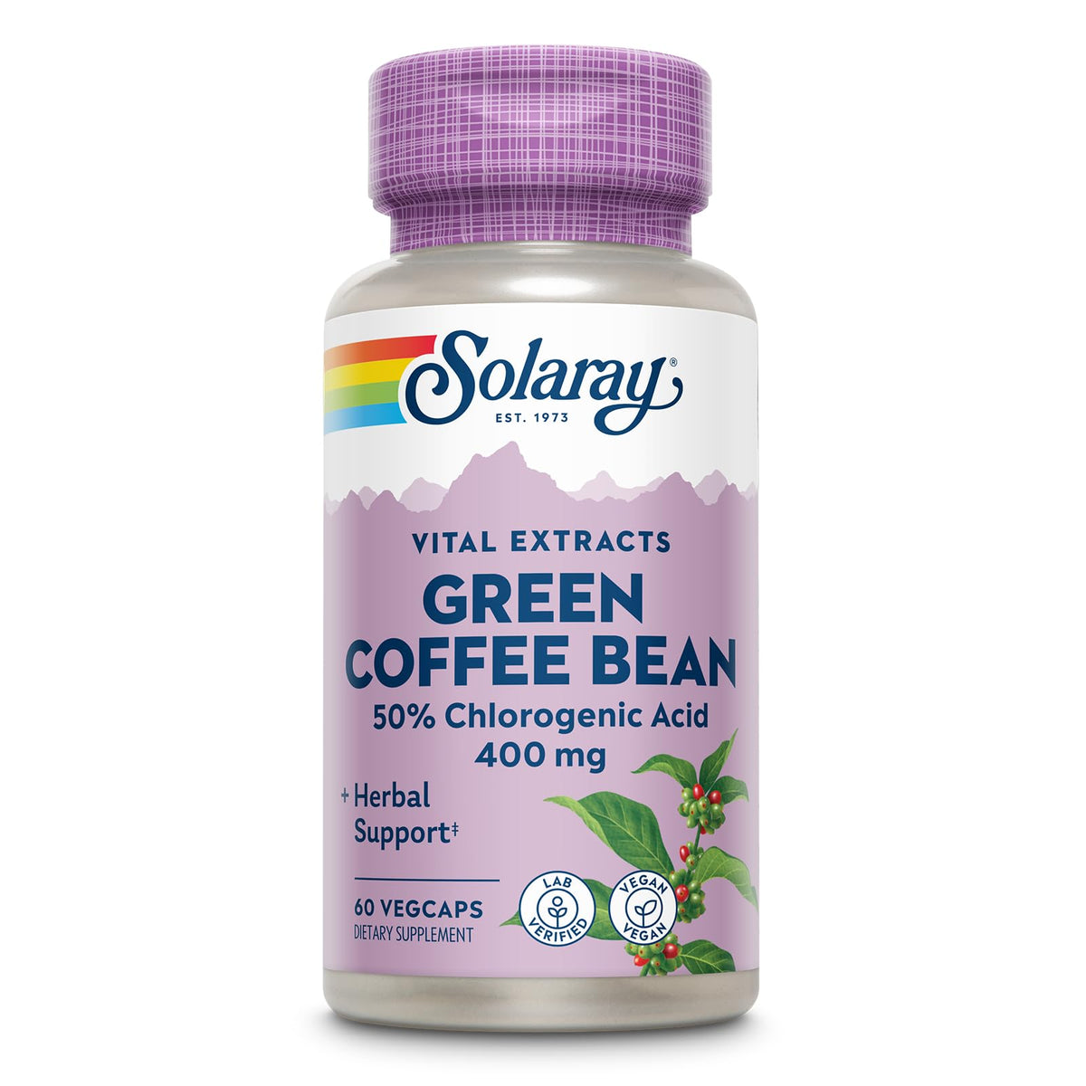 SOLARAY Extrait de graine de café vert – gélules végétales, peut soutenir la gestion du poids potentielle