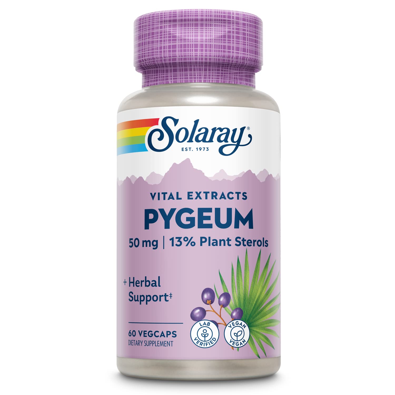 SOLARAY extrait pygeum ecorce bouteille pour soutien prostatique quotidien