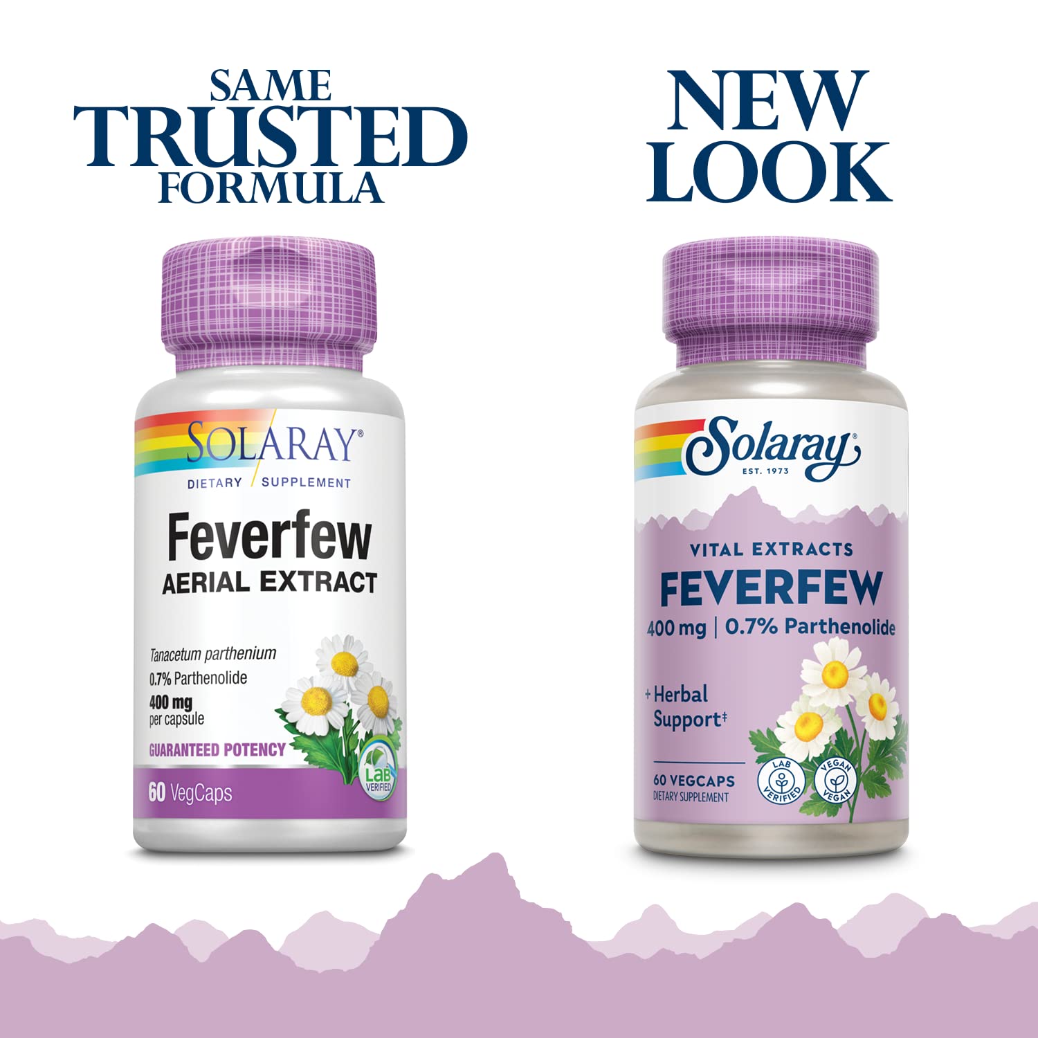 Gélules végétales SOLARAY Feverfew 400 mg pour une consommation véganes facile