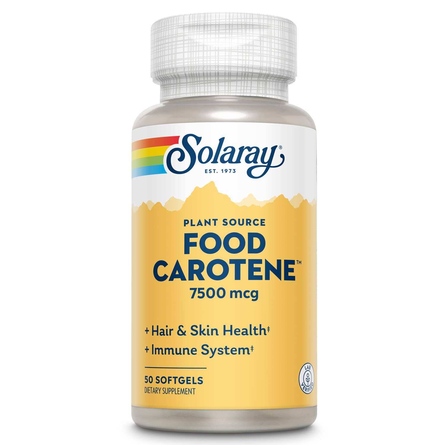 SOLARAY Food Carotene dans la bouteille, soutien potentiel à la peau et à la vue