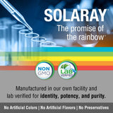 Pile de gélules SOLARAY Food Carotene, format pratique pour consommation journalière