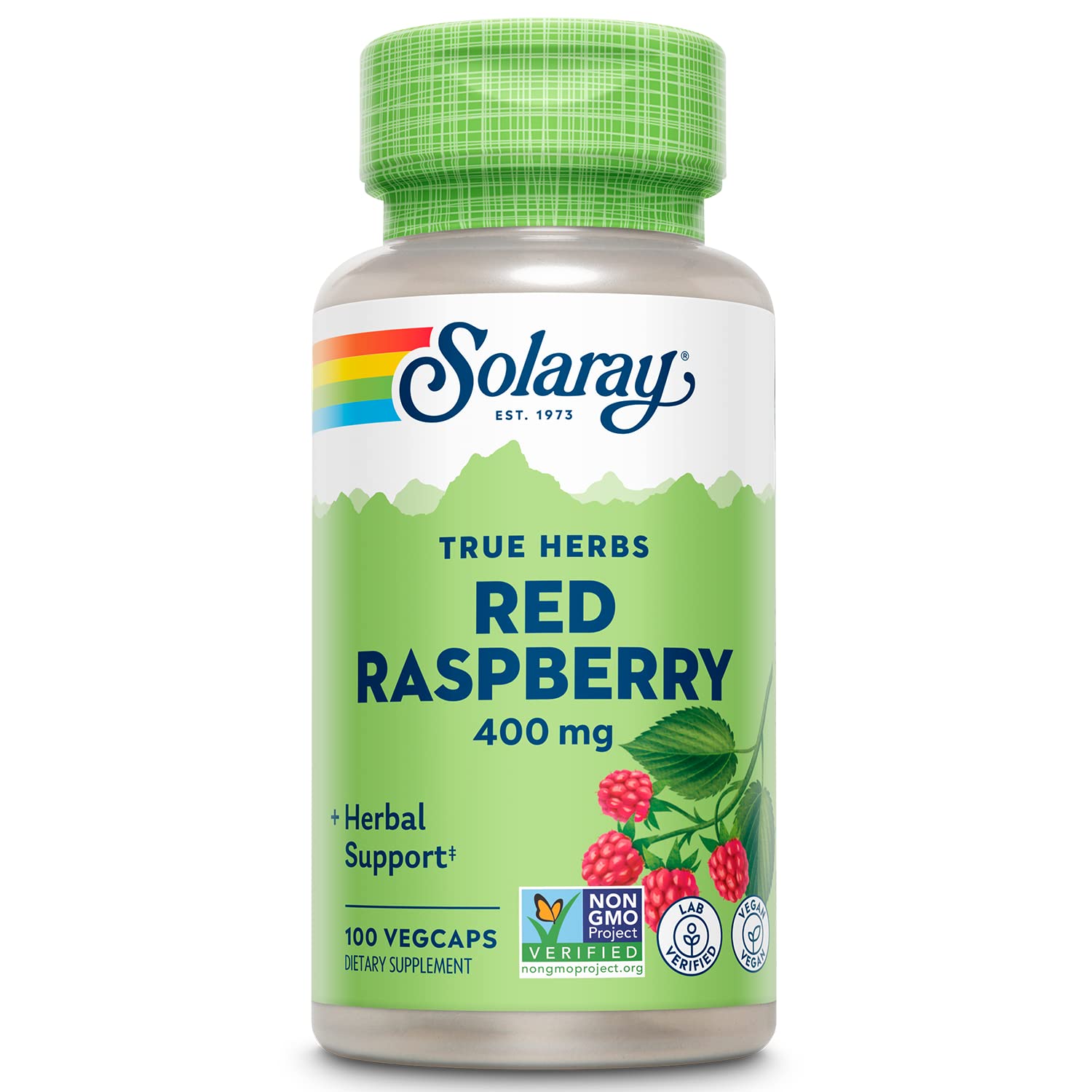 SOLARAY feuilles de framboisier rouge – capsules 400 mg pour soutien grossesse