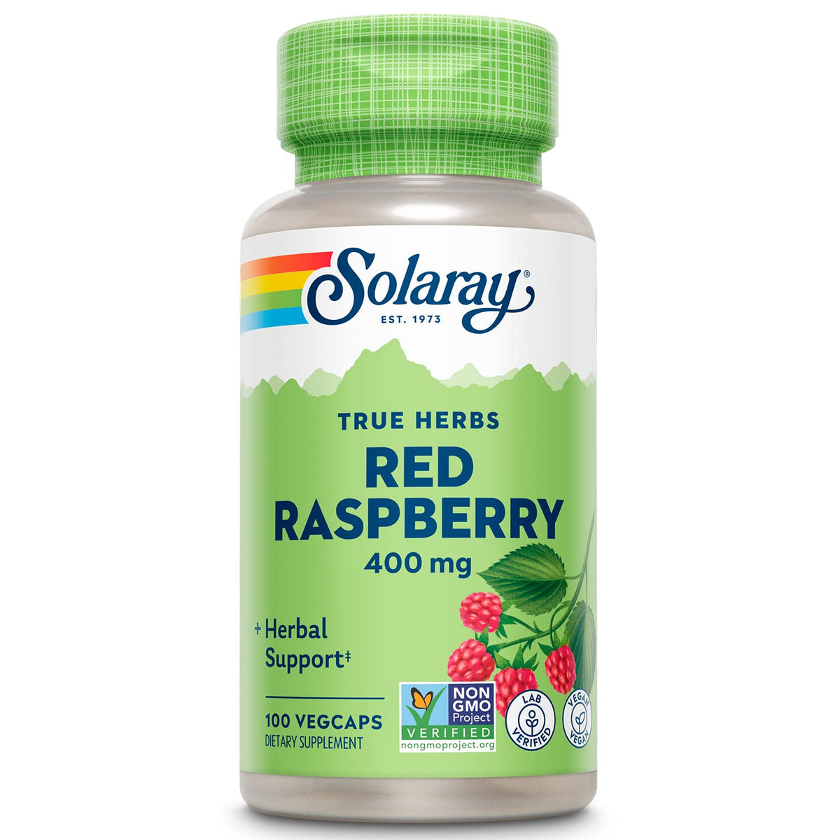 SOLARAY feuilles de framboisier rouge – capsules 400 mg pour soutien grossesse