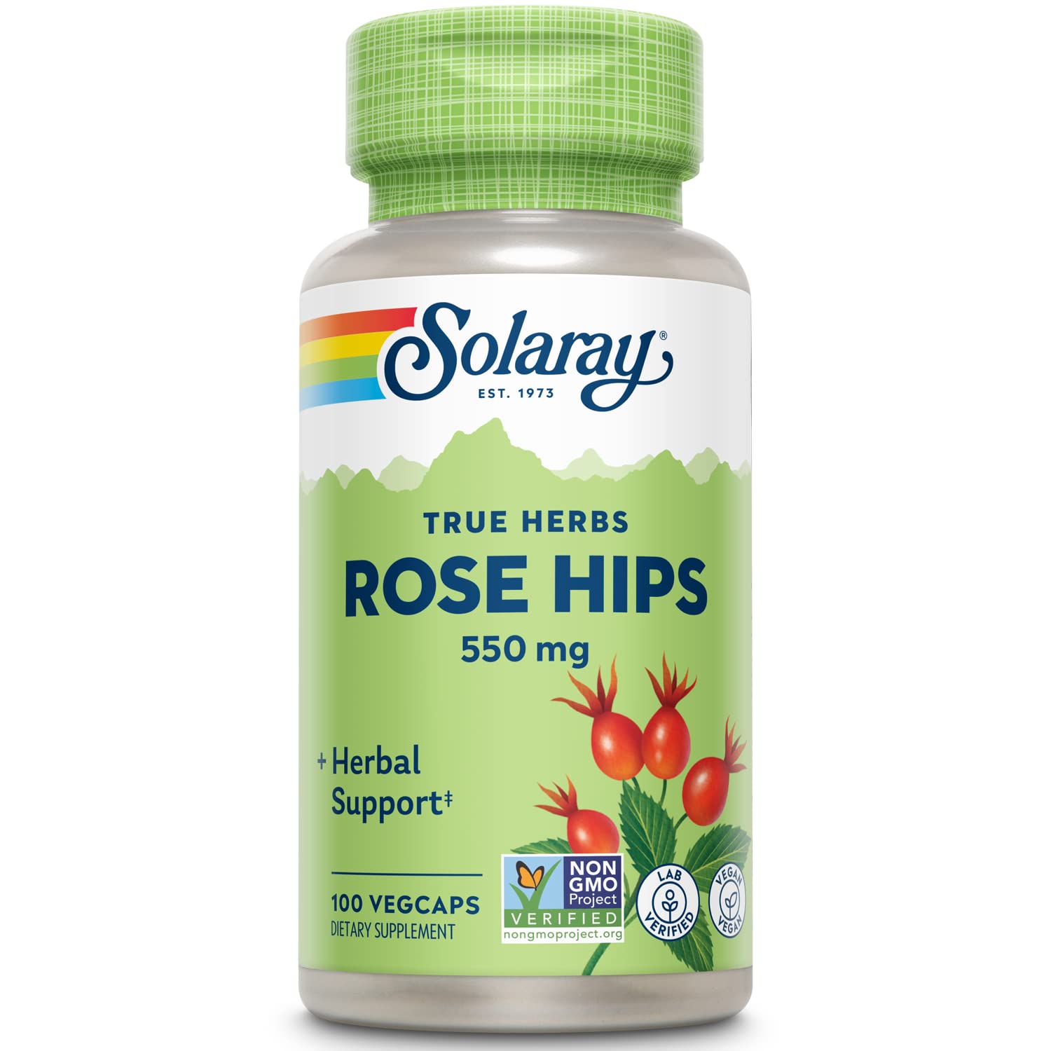 SOLARAY – bouteille de cynorrhodon, riche en vitamine C et bioflavonoïdes