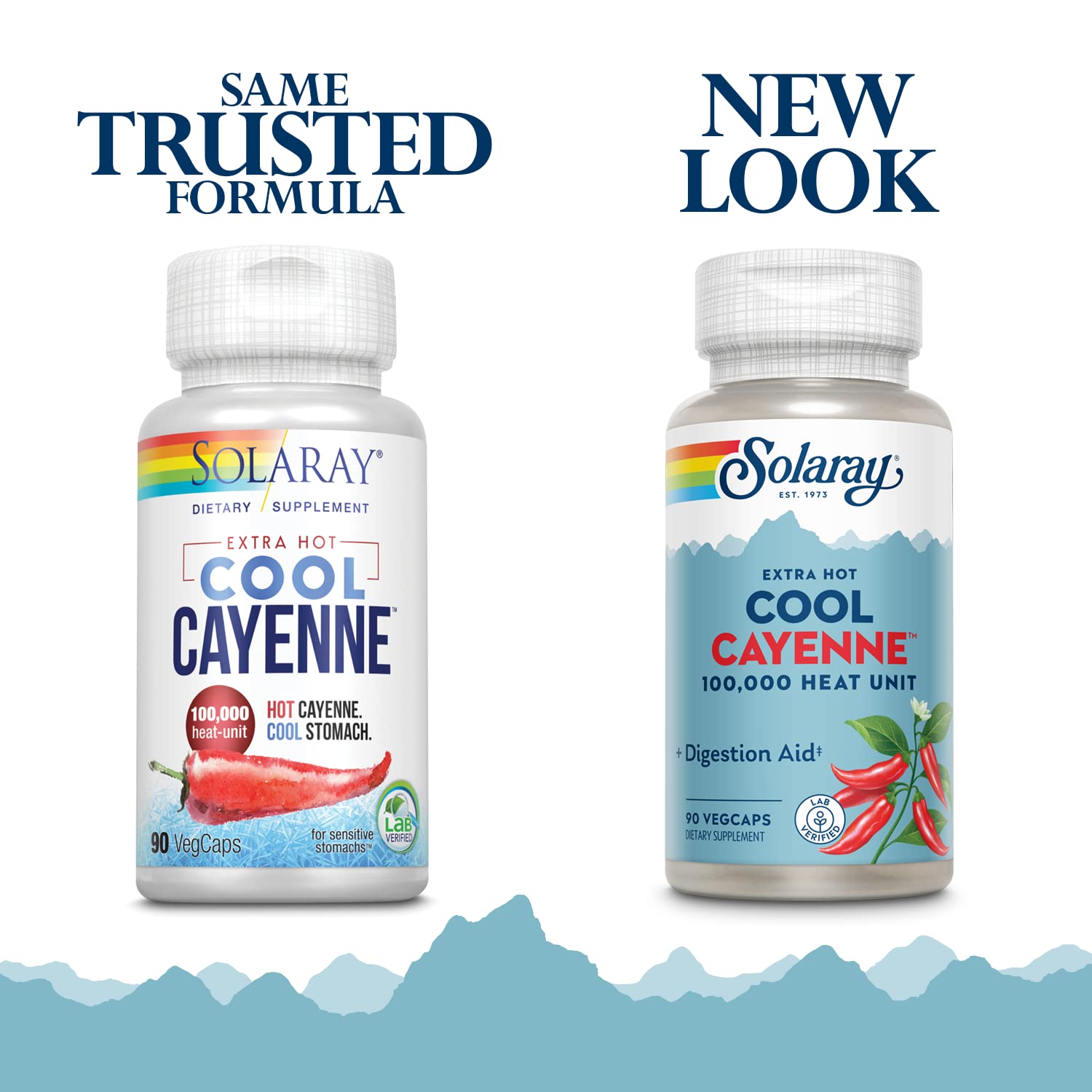 Gélules SOLARAY Cayenne 100000 HU, format végétal adapté à une utilisation quotidienne.