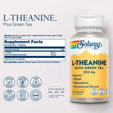 SOLARAY Gélules L-Theanine 200 mg – capsules faciles à avaler et relaxantes.