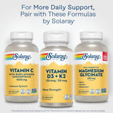SOLARAY gélules vegan sans OGM, adaptées à un mode de vie sain.