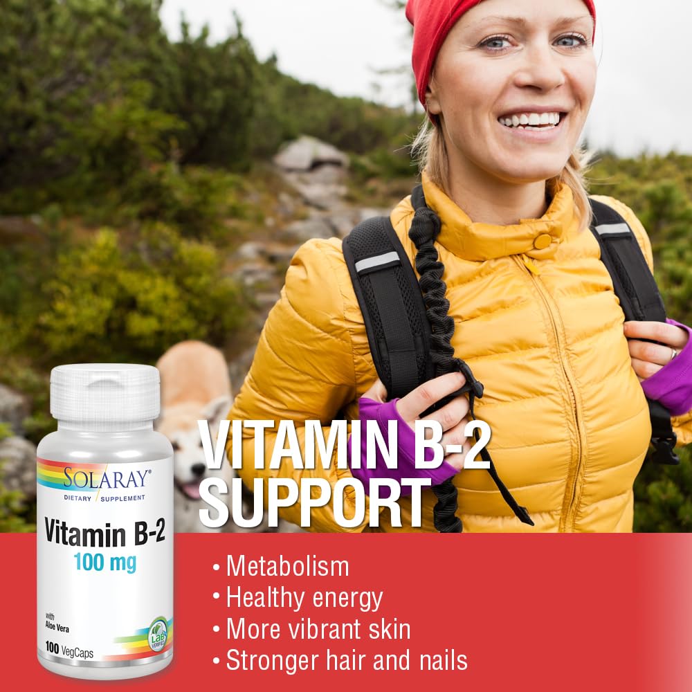 Gelules veganes SOLARAY B2 100 mg, pratique quotidienne