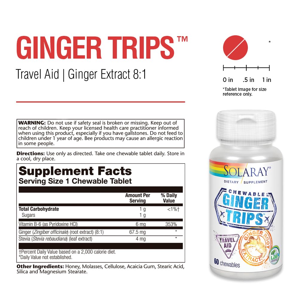 SOLARAY Ginger Trips Saveurs Miel-Stevia-Mélasse: douceur naturelle sans sucre excessif.