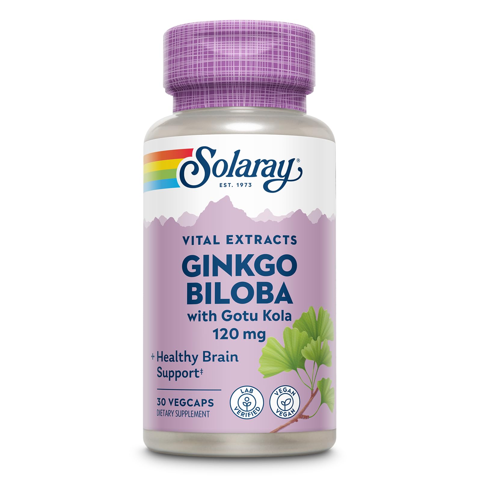 SOLARAY ginkgo-biloba capsules dans la bouteille, soutien cognitif potentiel