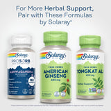 SOLARAY ginseng américain, emballage PCR écologique réduisant l'impact environnemental.