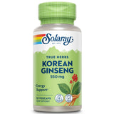 SOLARAY Ginseng coréen 550 mg – Bouteille avant, soutien potentiel énergie et concentration.
