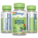SOLARAY Ginseng coréen 550 mg – Capsules véganes, pratiques pour les routines quotidiennes.