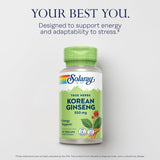 SOLARAY Ginseng coréen 550 mg – Étu i emballage, option écoresponsable et recyclable.