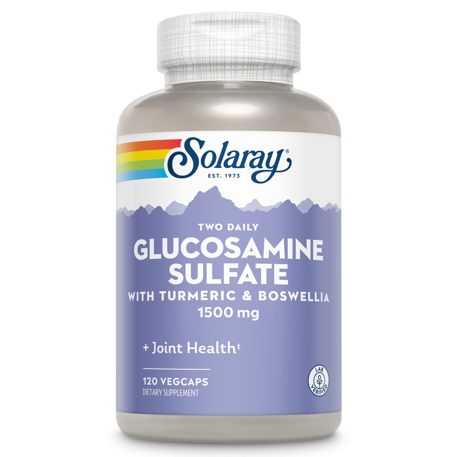 SOLARAY glucosamine sulfate 1500 mg – bouteille montrant le soutien potentiel du tissu conjonctif.