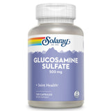 SOLARAY Glucosamine sulfate 500 mg : boîte d'emballage, soutien potentiel à la flexibilité articulaire.