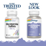 SOLARAY Glucosamine sulfate 500 mg : capsules visibles, complétant une routine active.