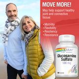 SOLARAY Glucosamine sulfate 500 mg : dose de 3x/jour, option flexible pour votre routine.